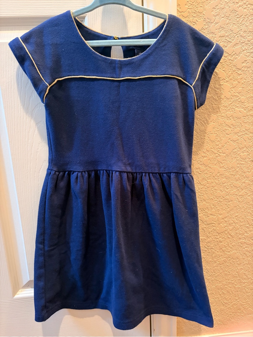 GAP Navy Blue Short Sleeve Dress with gold Piping